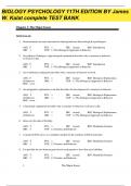 Biological Psychology 11th Edition by James W. Kalat complete Test Bank / Test Bank Biological Psychology 11e by James W. Kalat