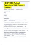 HCB TCCC Actual Questions With Correct Answers