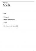 OCR A Level Biology A H420/03 JUNE 2022 MARK SCHEME>Unified biology