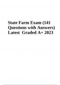 State Farm Exam (141 Questions with Answers) Latest Graded A+ 2023