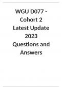 WGU D077 - Cohort 2 Latest Update 2023 Questions and Answers