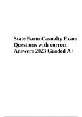 State Farm Casualty Exam Questions with correct Answers 2023 Graded A+