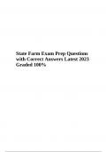 State Farm Exam Prep 2023 (Questions with Correct Answers) Latest 2023 Graded A+.