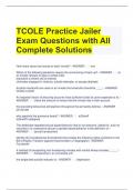 TCOLE Practice Jailer Exam Questions with All Complete Solutions 