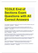 TCOLE End of Sections Exam Questions with All Correct Answers 