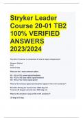 Stryker Leader  Course 20-01 TB2 100% VERIFIED  ANSWERS  2023/2024