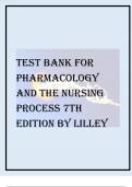 TEST BANK FOR PHARMACOLOGY AND THE NURSING PROCESS 7TH EDITION BY LILLEY.