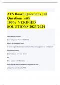 ATS Board Questions | 80  Questions with  100% VERIFIED  SOLUTIONS 2023/2024