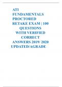 ATI  FUNDAMENTALS  PROCTORED  RETAKE EXAM | 100  QUESTIONS  WITH VERIFIED  CORRECT  ANSWERS 2019/ 2020  UPDATED/AGRADE