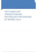 Test bank for understanding psychology 9th edition by morris