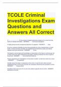 Bundle For TCOLE Exam Questions with All Correct Answers