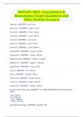 NAPLEX 2023- Calculations & Biostatistics Exam Questions and 100% Verified Answers