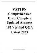 VATI PN Comprehensive Exam Complete Updated Answers 182 Verified Q&A Latest 2023