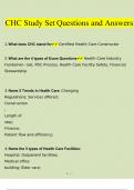 CHC Study Set Questions and Answers 2023 (Verified 200 Questions by Expert)