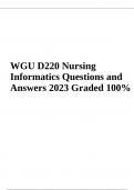 WGU D220 Nursing Informatics Questions and Answers 2023.