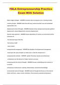 FBLA Entrepreneurship Practice Exam With Solution