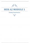 HESI A2 MODULE I READING EXAM