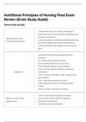 Nutritional Principles of Nursing Final Exam Review (Erwin Study Guide)