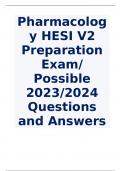 Pharmacology HESI V2 Preparation Exam 2023/2024 / Possible  Questions and Answers