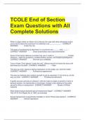 TCOLE End of Section Exam Questions with All Complete Solutions 