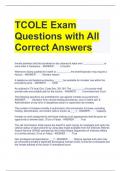 TCOLE Exam Questions with All Correct Answers 