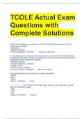 TCOLE Actual Exam Questions with Complete Solutions 