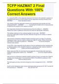 TCFP HAZMAT 2 Final Questions With 100% Correct Answers