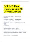 CCI RCS Exam Questions with All Correct Answers