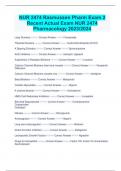 NUR 2474 Rasmussen Pharm Exam 2 Recent Actual Exam NUR 2474  Pharmacology 2023/2024