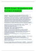 RCES Exam Questions and Correct Answers 