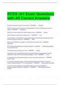 RCES ch1 Exam Questions with All Correct Answers 