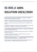 IS-800.d 100%  SOLUTION 2023//2024