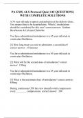 PA EMS ALS Protocol Quiz| 142 QUESTIONS| WITH COMPLETE SOLUTIONS