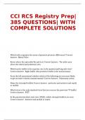 CCI RCS Registry Prep| 385 QUESTIONS| WITH COMPLETE SOLUTIONS