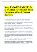 Navy PMK-EE (PMKEE) for E-6 Career Information Exam Questions with All Correct Answers 