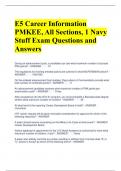 E5 Career Information PMKEE, All Sections, 1 Navy Stuff Exam Questions and Answers 