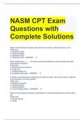 NASM CPT Exam Questions with Complete Solutions 