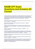 NASM CPT Exam Questions and Answers All Correct 