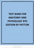 TEST BANK FOR ANATOMY AND PHYSIOLOGY 9TH EDITION BY PATTON ALL CHAPTERS