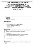 CJUS 610 QUIZ 5 : CULTURE OF DISCIPLINE POINTS 40 ALL CORRECTLY SCORED MODULE 5: WEEK 5 LIBERTY UNIVERSITY 2023 NEW UPDATE