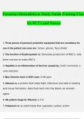 Study Guide for Fresenius Hemodialysis training class for PCT's and nurses. Questions and Answers (Verified Answers)