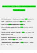 Fresenius Final Exam Questions and Answers (Verified Answers)