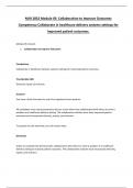 NUR 2832 Module 05 Collaboration to Improve Outcomes Competency Collaborate in healthcare delivery systems settings for improved patient outcomes