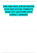 EXIN ASM AGILE SCRUM MASTER V9.02 2023 ACTUAL COMPLETE EXAM TEST QUESTIONS WITH CORRECT ANSWERS 