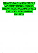 SERVICENOW CIS-VRM CERTIFIED IMPLEMENTATION SPECIALIST -VENDOR RISK MANAGEMENT V8.02 2023 LATEST EXAM UPDATE SOLUTION   