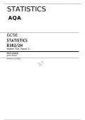 AQA  JUNE 2022 GCSE STATISTICS 8382/2H Higher Tier Paper 2  FINAL MARK SCHEME>STUVIA