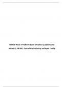 NR 601 Week 4 Midterm Exam (Practice Questions and Answers), NR 601: Care of the Maturing and Aged Family, Chamberlain