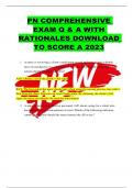 PN COMPREHENSIVE EXAM Q & A WITH RATIONALES DOWNLOAD TO SCORE A 2023 PN Comprehensive Online Practice 2020 (Form A) with NGN Questions and Answers Included