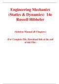 Engineering Mechanics (Statics & Dynamics)  14th Edition By Russell Hibbeler (Solution Manaul)