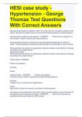 HESI case study - Hypertension - George Thomas Test Questions With Correct Answers